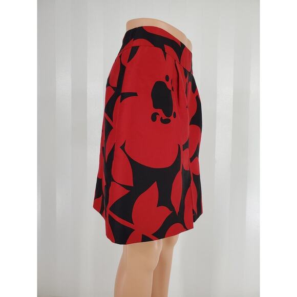 ETCETERA Women's Black & Red Floral Print Pleated Skirt Sz 0 - Picture 2 of 6